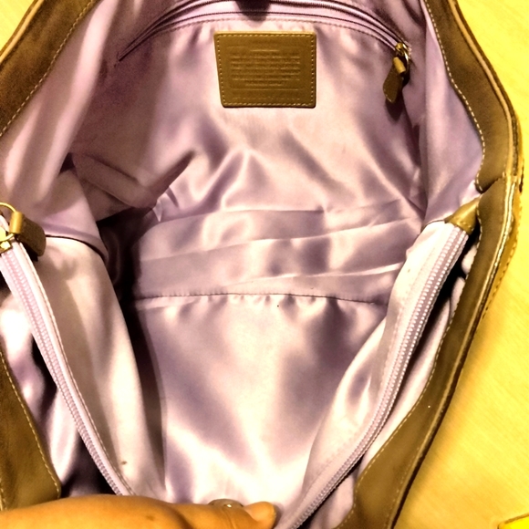 Coach Carly F16180 pieced Patchwork Metallic Signature Leather Tote - Picture 11 of 13